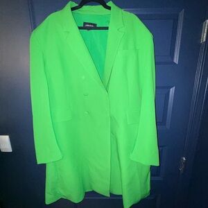 Karen Millen Neon Green Double-Breasted Blazer